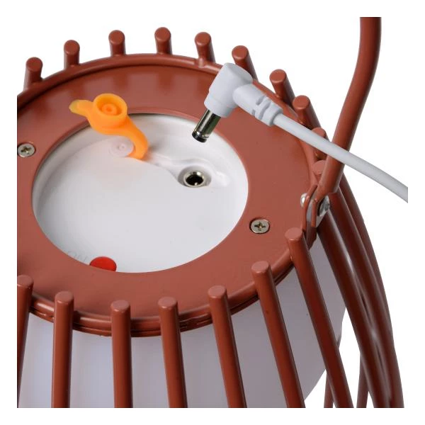 Lucide FJARA - Tafellamp Buiten - Ø 17,5 cm - LED Dimb. - 1x0,3W 2800K/3200K - IP44 - 3 StepDim - Roest bruin - detail 1